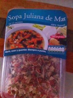 Sopa de verduras en juliana y algas, barata, sencilla y riquísima