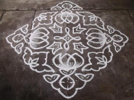 adorno kolam mandala suelo india