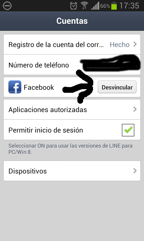 vincular cuenta facebook