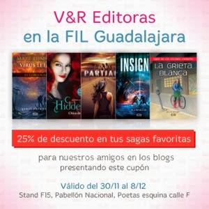 Obtén un 25% de descuento en libros de V&R; Editoras en la FIL
Guadalajara