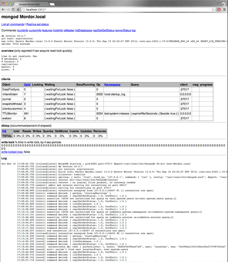 MongoDB desde Cero: Seguridad Mongo Status Page