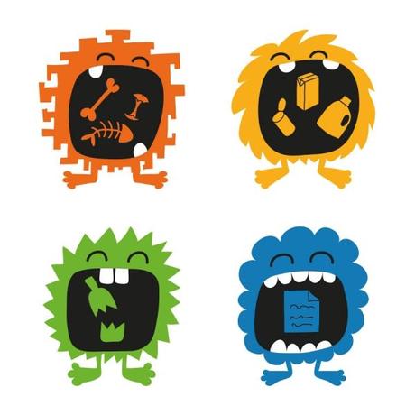 Monstruos del reciclaje, vinilos que educan Monstruos del reciclaje, vinilos que educan