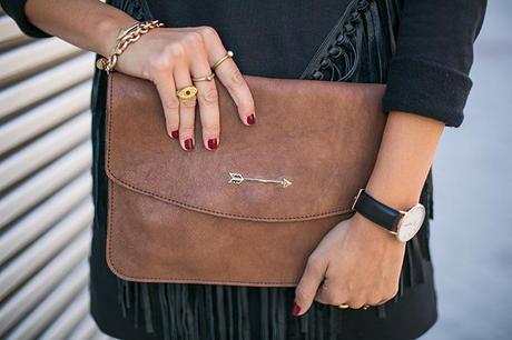 OUTFITS, maje, leather fringes, bohochic, hats, mercules, anillos vintage circo jewellry, aristocrazy, daniel wellington, botines cowboy, zara, pitillo mango,  cristina blanco, guia de estilo, guiadestilo, spanish fashion blog