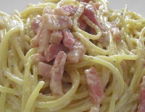 Imagen de Espaguetis con nata y bacon