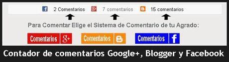 Contador de comentarios Google+, Blogger y Facebook para los comentarios todo en uno.