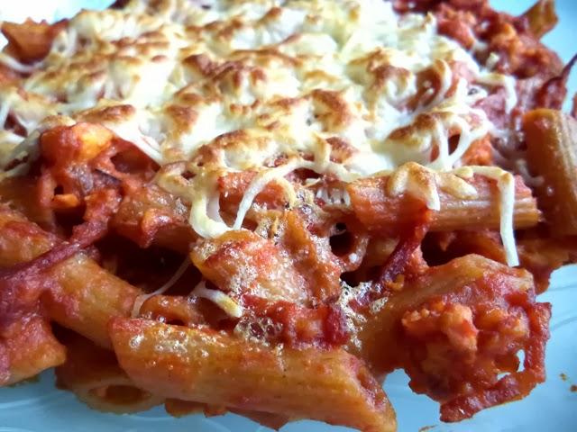 Macarrones de Espelta con Chorizo y Pollo