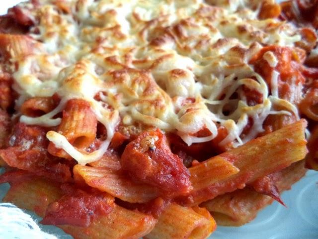 Macarrones de Espelta con Chorizo y Pollo