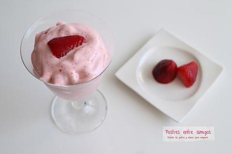 Mousse de fresa en Thermomix