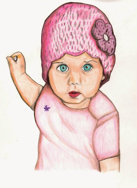 MI PRIMER RETRATO CON LÁPICES DE COLORES!!!