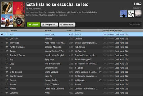 Esta lista no se escucha, se lee! cv lista spotify