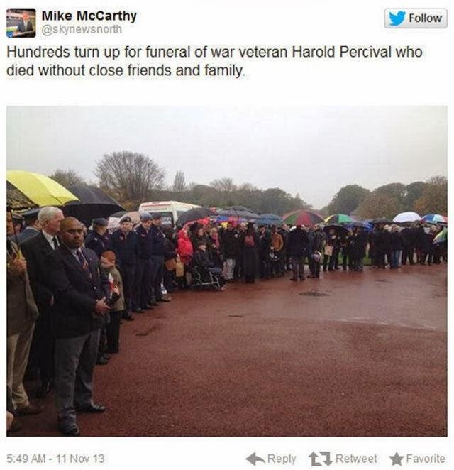 funeral Harold Jellicoe Percival veterano guerra mundial
