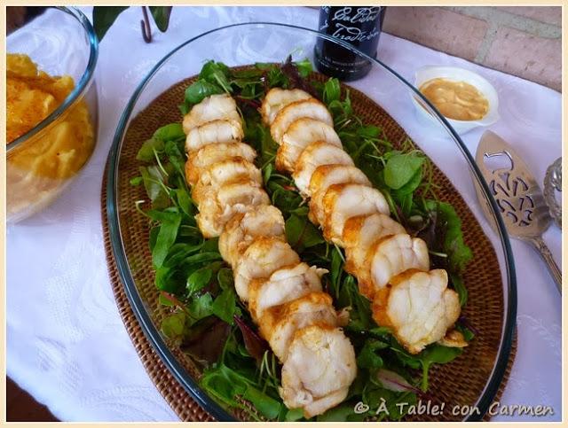 Rape Alangostado en Ensalada