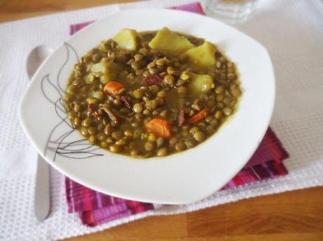 receta de lentejas con jamón