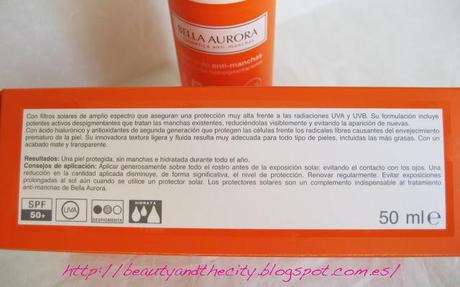 Bella Aurora Fluido solar SPF50 tratamiento anti-manchas