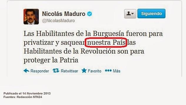 La ortografía de Maduro en Twitter