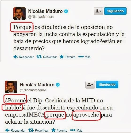 La ortografía de Maduro en Twitter