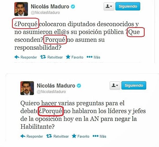 La ortografía de Maduro en Twitter