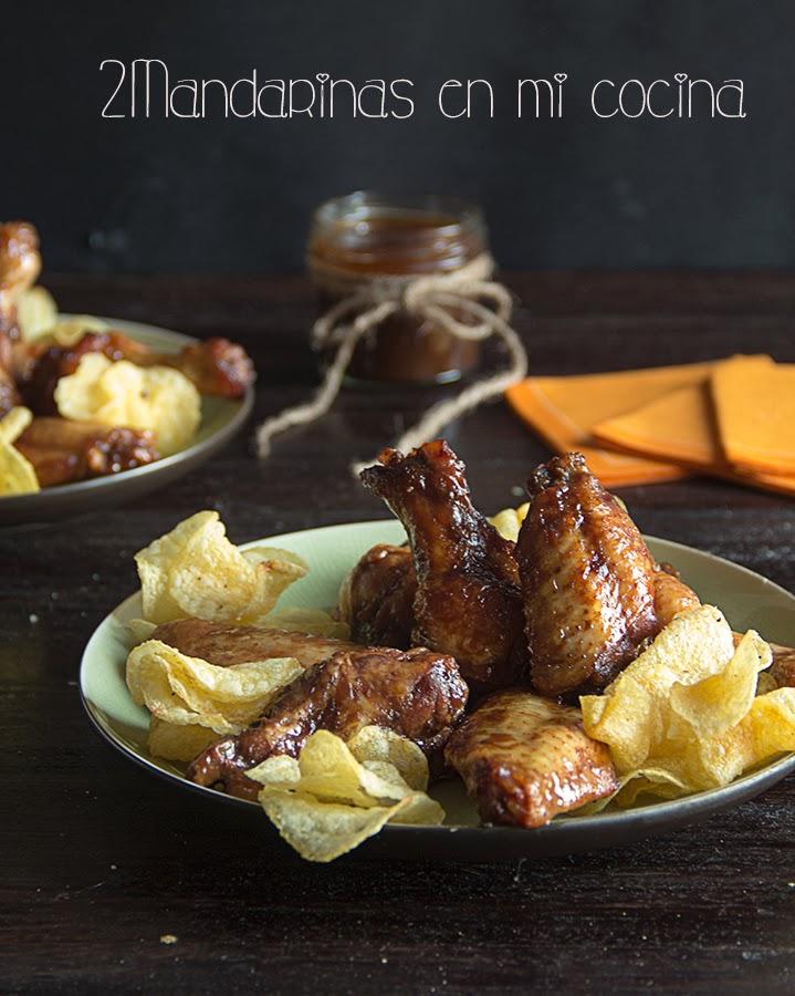 Alitas de pollo a la barbacoa asadas en bolsas de albal