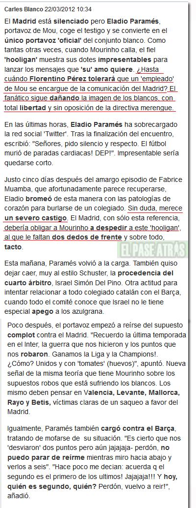 Desigualdad de criterio de Mundo Deportivo, entre el hermano de Messi y Eladio Paramés