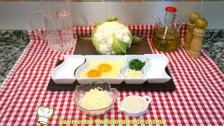 receta buñuelos de coliflor y queso