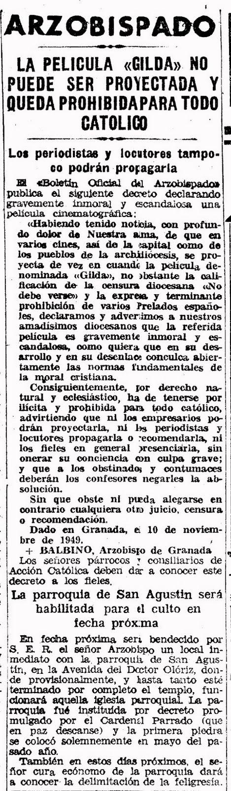 BARCELONA, EL DÍA 22 DE DICIEMBRE DE 1947, EN EL CINE COLISEUM, SE ESTRENÓ GILDA...16-11-2013...