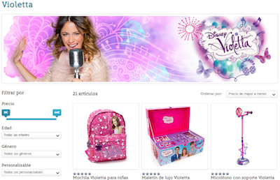 Violetta juguetes disney store