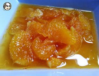 Postres: Naranja con almíbar ligero de pseudo cítricos