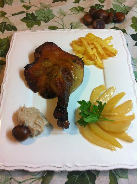 Confit De Pato Con Peras Y Puré De Castañas