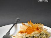 Pastel espinacas, salmón gorgonzola