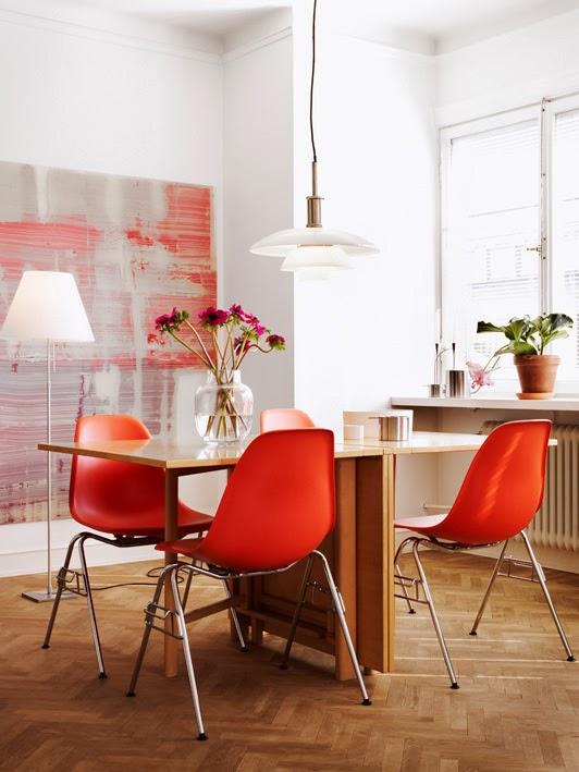 Inspiración de estilo nórdico: un toque de rojo