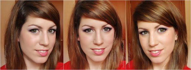 rubibeauty makeup maquillaje paso step by step morado violeta rosa pink lentillas