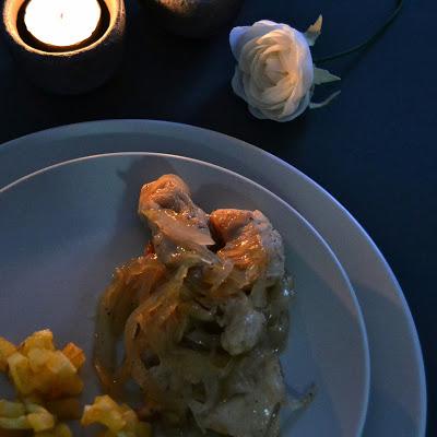 PECHUGAS A LA SIDRA CON CEBOLLA CARAMELIZADA :)