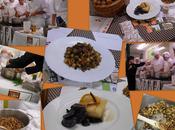 Bacalao miel naranjo trompetas muerte//Garbanzos butifarra negra níscalos botón. Bacallà taronger trompetes mort, cigrons botifarra rovellons botó