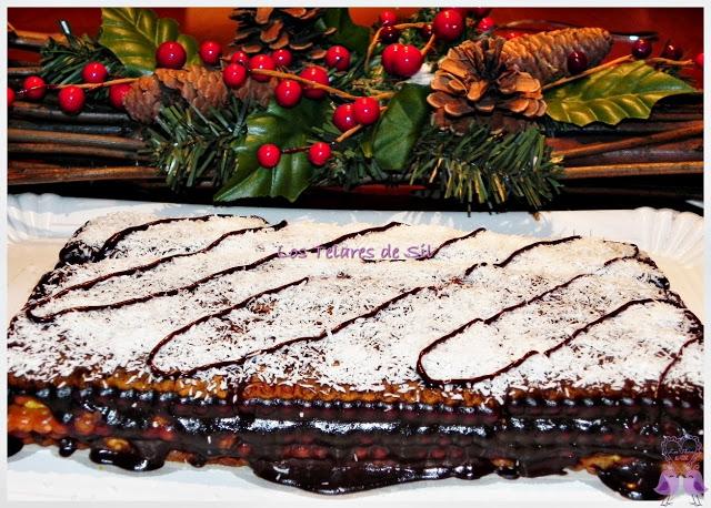 TARTA DE GALLETAS CON CHOCOLATE Y FLAN