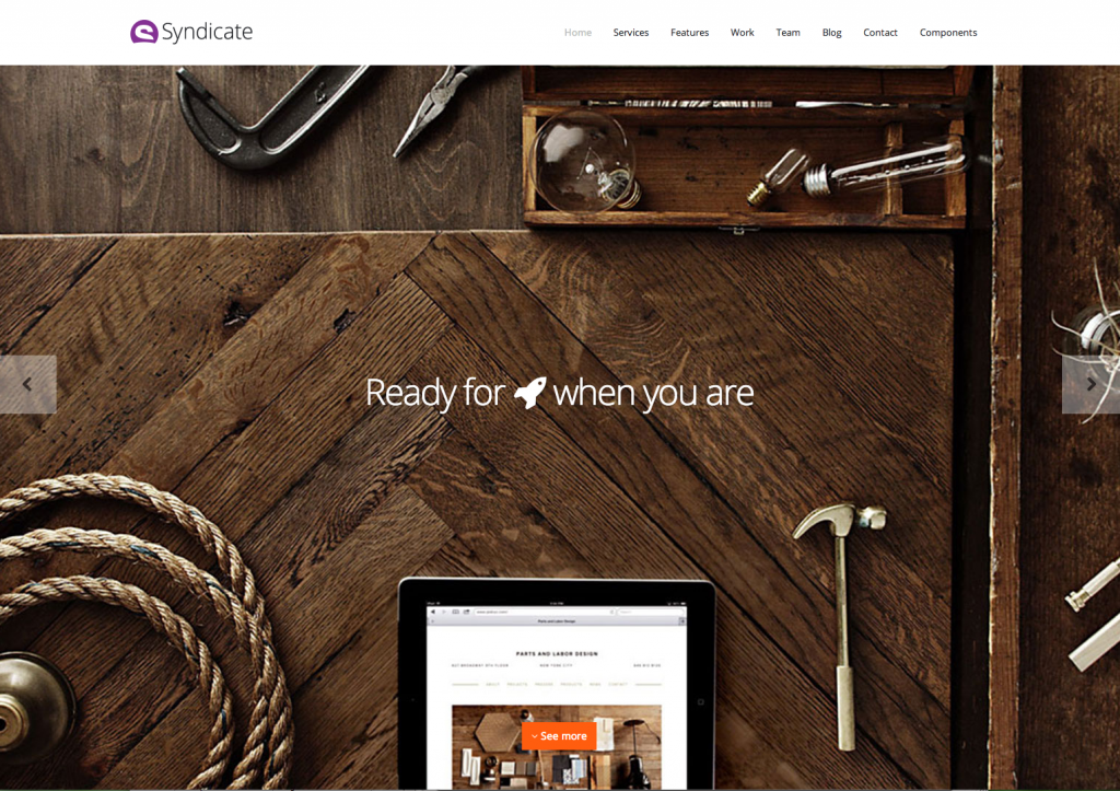 Plantilla Syndicate, buena template de wordpress para hacer una web corporativa