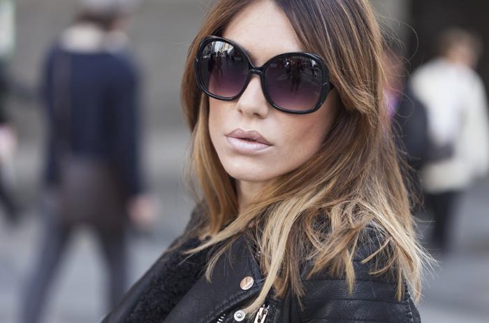 street style barbara crespo calle preciados madrid perfecto zara leather the corner dress outfit