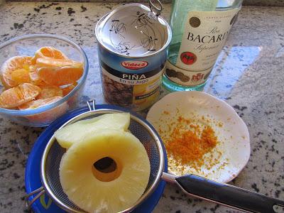 Mermelada de piña, naranja y ron