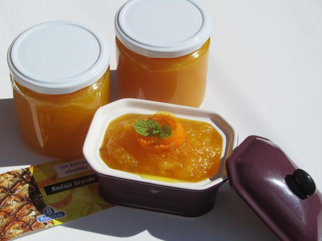 Mermelada de piña, naranja y ron