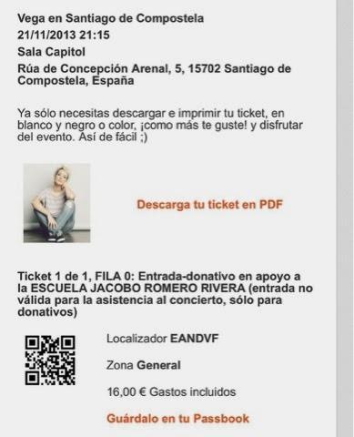 Concierto Benéfico de Vega en Sala Capitol - Santiago