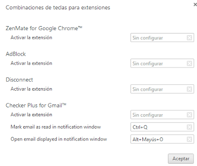 Como crear atajos de teclado para las extensiones de Google Chrome