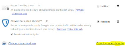 Como crear atajos de teclado para las extensiones de Google Chrome