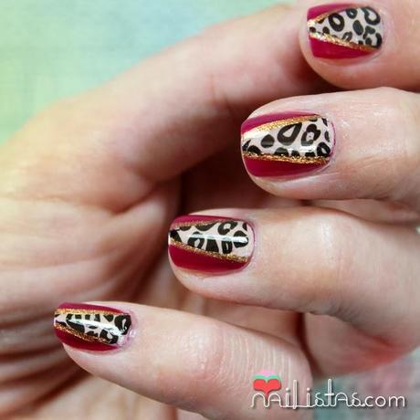 Nail art de leopardo y animal print en las uñas