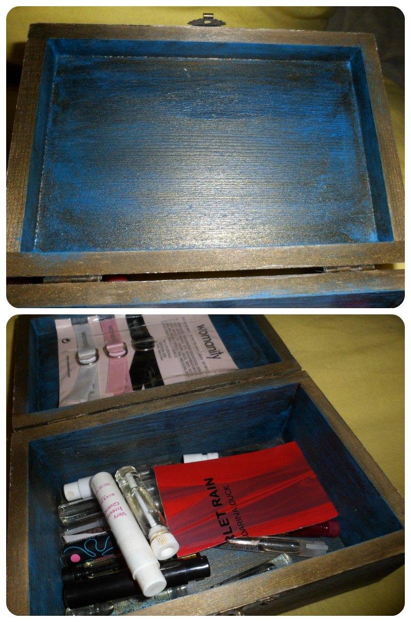 Caja madera pintada