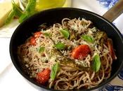 Spaghetti espelta verduras asadas