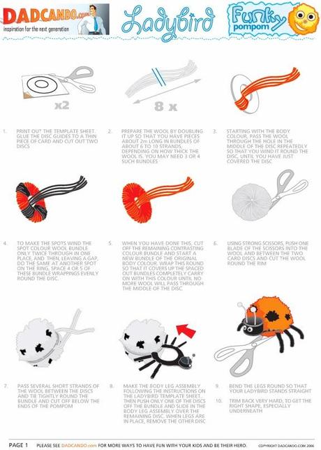 Mariquita hecha con Pompom Mariquita hecha con Pompom