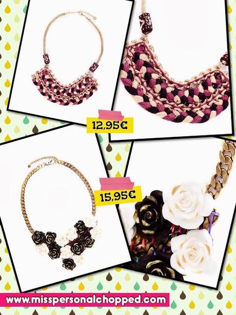 Cuatro collares maxi para una camisa básica!