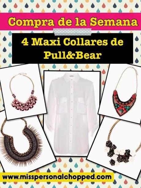Cuatro collares maxi para una camisa básica!