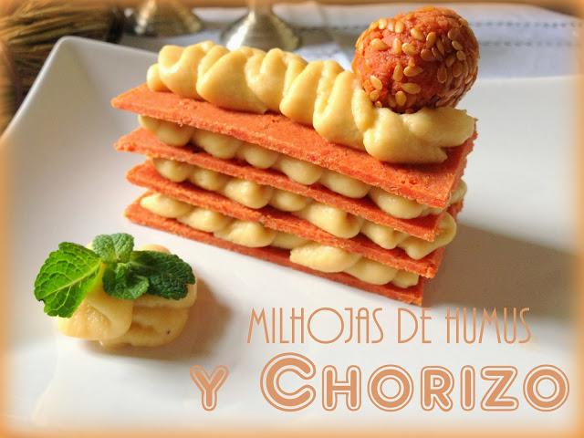 Reto de Noviembre de La Casona de Salamanca. Milhojas de Humus y Chorizo.