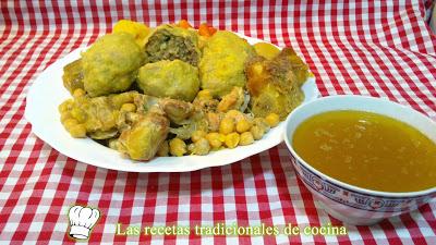 receta de cocido o puchero con pelotas