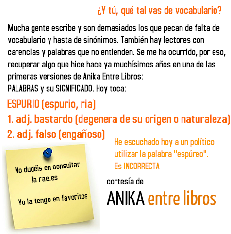 Anika entre libros nos refresca el vocabulario